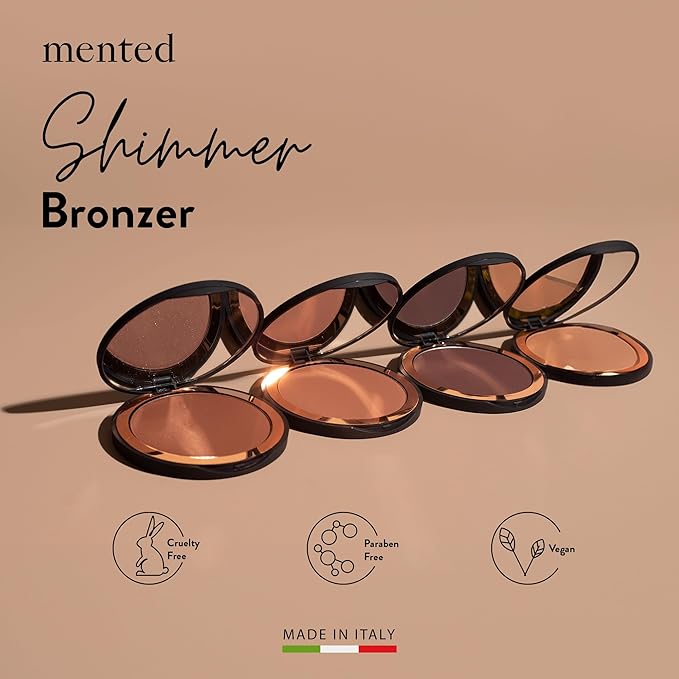Mented Cosmetics Made in Italy, Cruelty Free Makeup, Vegan, Paraben Free, Shimmer Bronzer, Highlighter Bronzing Powder Palette for Face with Vitamin E + A, 0.35oz/10g, Yacht Life-Velvo Beauty