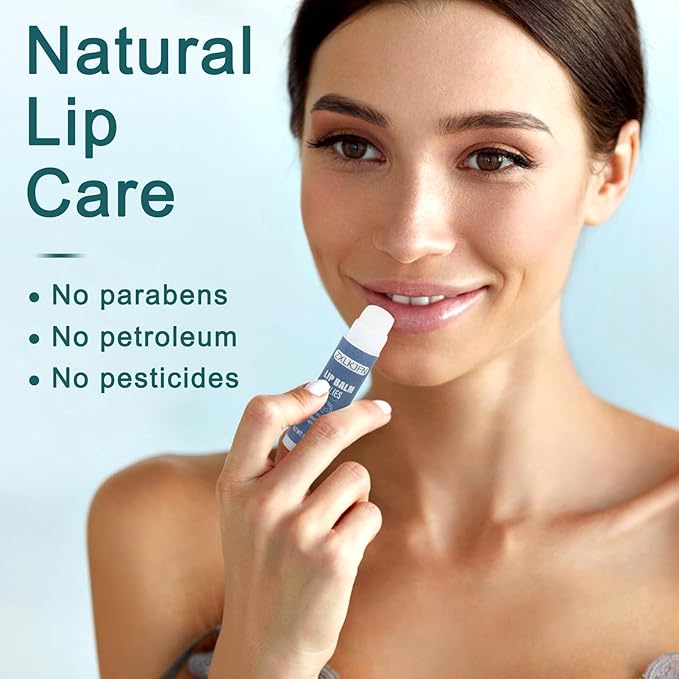 Organic Lip Balm Set - 3 Flavors - 100% Natural Moisturizer for Cracked & Dry Lips Smooth and Supple Lips - Non-GMO-Velvo Beauty