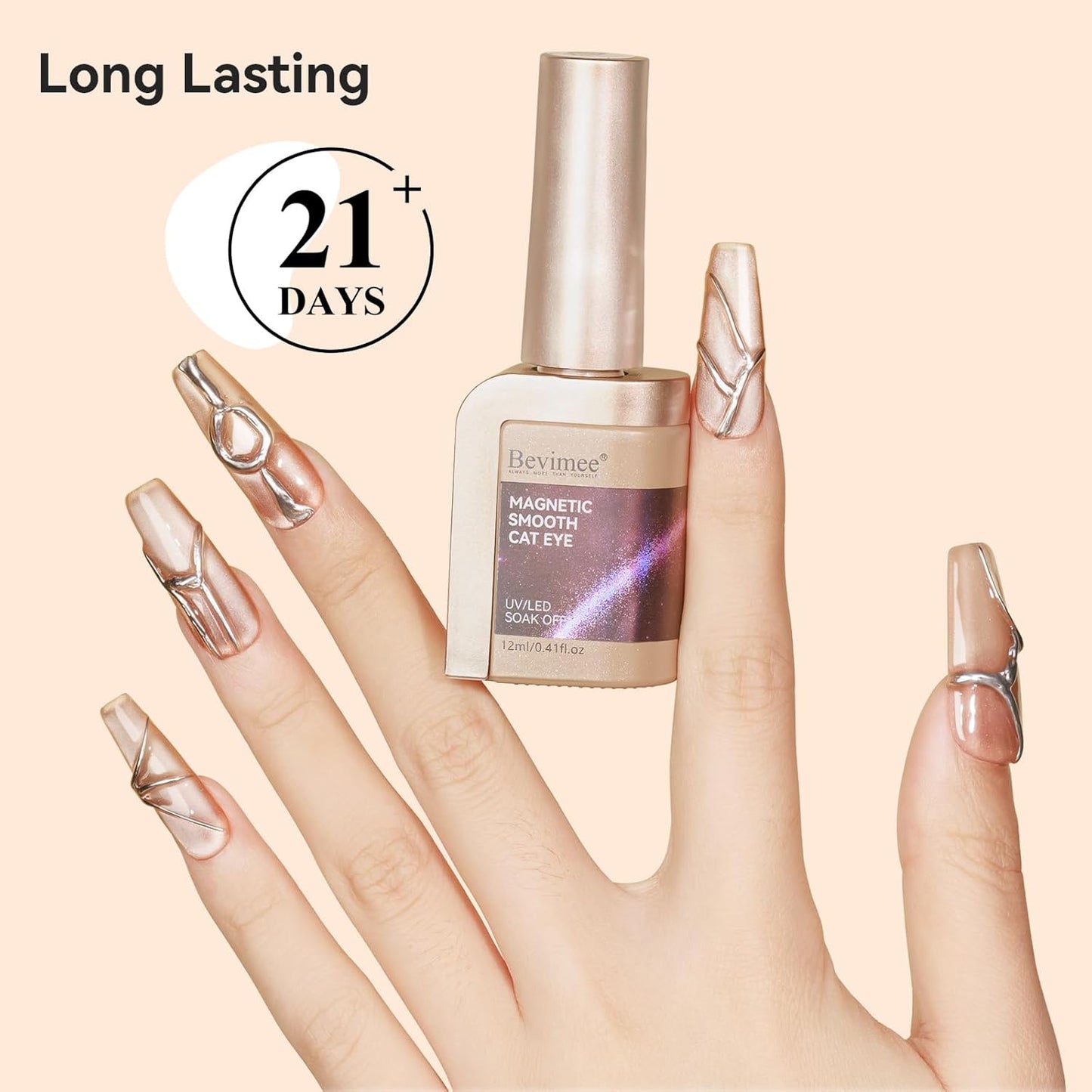 Moonlight Cat Eye Nail Polish 12ML, Crystal Nude High Gloss Cateye Gel Polish Nail Magnetic Glitter Holographic Nail Polish Glass Diamond Cats Eye Velvet UV Gel Polish for Nail Art 1PC-Velvo Beauty