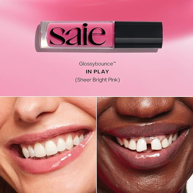 Saie SaieGlow Starter Makeup Kit - Glowy Super Gel, Dew Blush, and Glossybounce Lip Gloss - Essential Makeup Set in a Mini Reusable Jelly Travel Bag (3 Count)-Velvo Beauty