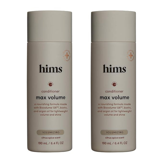 hims Max Volume Conditioner, 2 Pack - Volumizing Conditioner for Men with Biotin - Adds Lightweight Volume, Shine & Bounce - Citrus Spice - 2 x 6.4 fl oz-Velvo Beauty