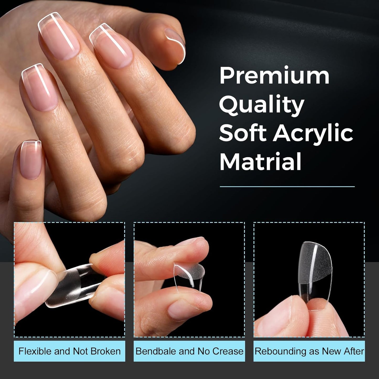 TOMICCA Extra Short Coffin Nail Tips Acrylic Nails 240Pcs Acrylic Nail Kit Pre-shape Full Cover Clear Nails For Nail Extension Home DIY Salon 15 Sizes Gel Nails-Velvo Beauty