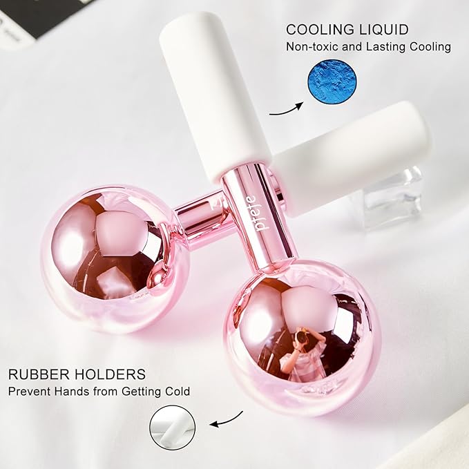 Ice Globes for Face & Eyes, Unbreakable Stainless Steel Cryo Sticks for Beauty Routines, Facials Cold Roller Colling Globes for Puffiness, Wrinkles, Dark Circles, Headaches-Velvo Beauty