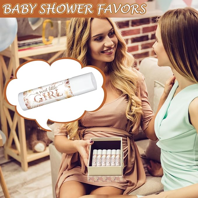 50 Pack Boho Baby Shower Lip Balm Party Supplies Bulk for Girls Guests Boys Baby Shower Gifts Neutral Gender Reveal Favors Prizes Souvenirs Winners Thank You Appreciation Gifts-Velvo Beauty