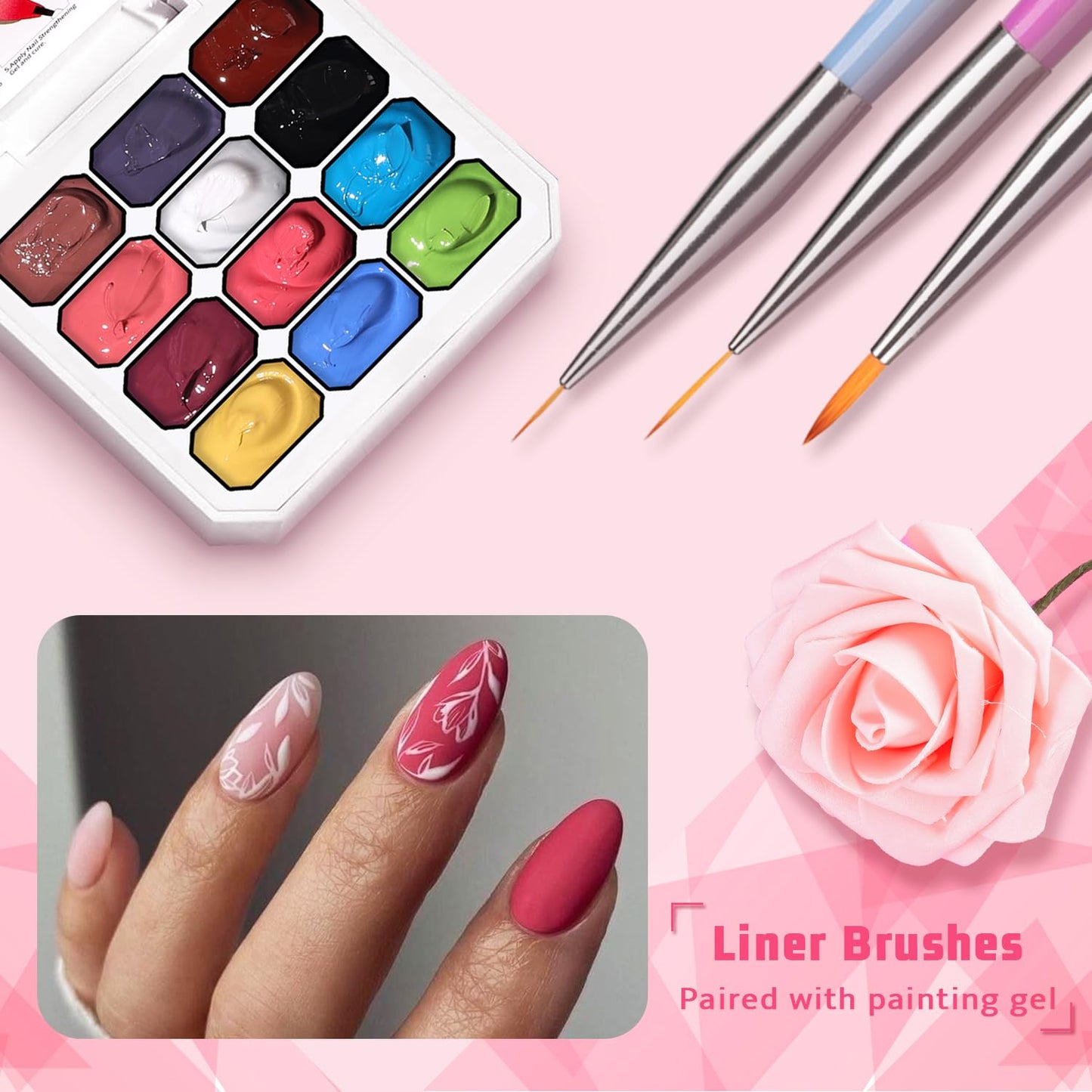 Sponge Pat Paint Nail Gel, Ombre Nails Gradient Gel Nail Blush Blooming Aura Nails Drawing Stripper Floral Painting DIY Nail Art, No Wipe, UV/LED Curing (12 Colors K)-Velvo Beauty