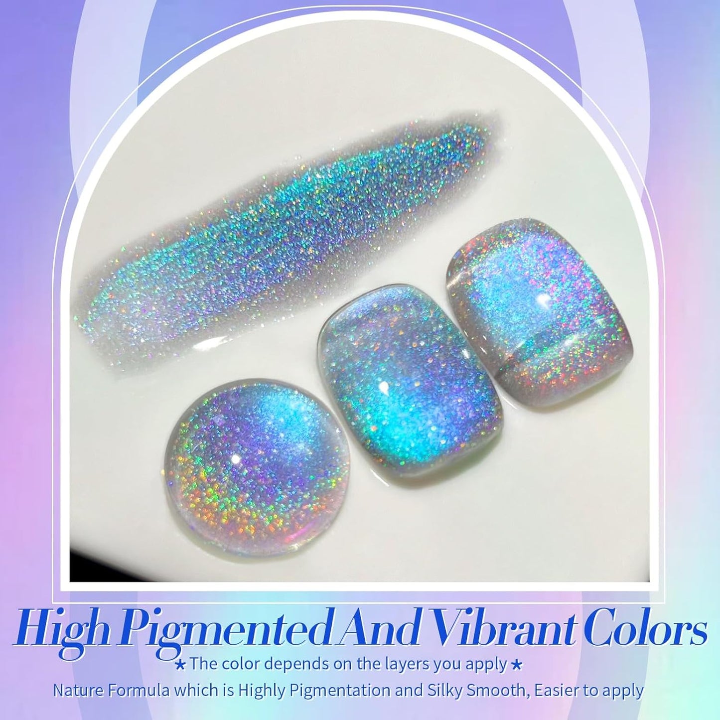 Born Pretty 9D Cat Magnetic Eye Gel Nail Polish Holographic Rainbow Gel Polish Blue Purple Soak Off U V LED Gel Polish Nail Art Design Manicure Salon DIY Home 15ML-Velvo Beauty