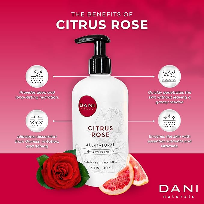 Naturals Hand & Body Lotion - Citrus Rose Scented, Deep Hydration Lotion for Dry Skin, With Shea Butter & Aloe Vera, Natural & Organic Ingredients, Paraben-Free, 12 Oz-Velvo Beauty