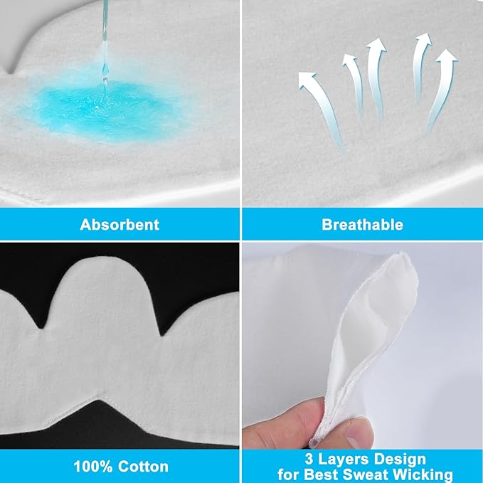 Brushed Cotton on Both Sides - Bra Liners for Sweating Rash Boob Sweat Liner Cotton Pads – 3PCS-Velvo Beauty