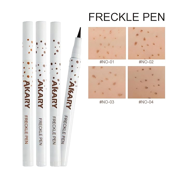 AKARY Freckle Pen Professional Lifelike Face Concealer Point Out Natural Waterproof Longlasting Soft Artificial Fine Makeup Freckle Pen Life Face Decoration (#01 Light Brown)-Velvo Beauty