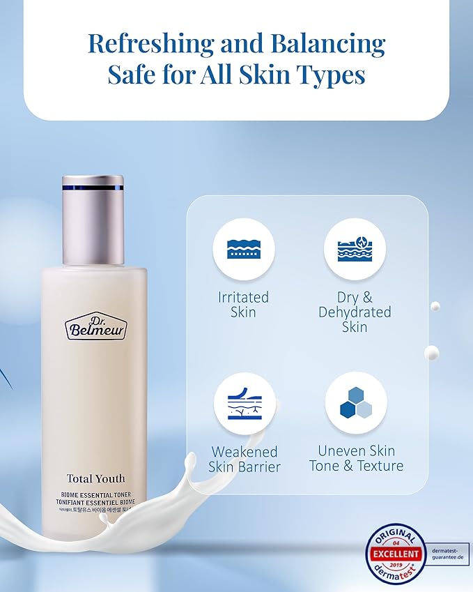 Total Youth Biome (Skincare Set, 12.2fl oz) - Premium Total Age-Defying Toner + Emulsion Set for Wrinkles, Elasticity, Hydration & Skin Tone. Korean Skin Care by LG Beauty. Collagen,-Velvo Beauty