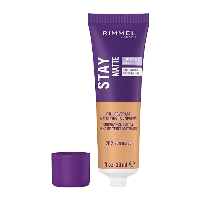 Rimmel Stay Matte Foundation, Sun Beige, 1 Fluid Ounce (B07JLMT5Z3) (Pack of 2)-Velvo Beauty