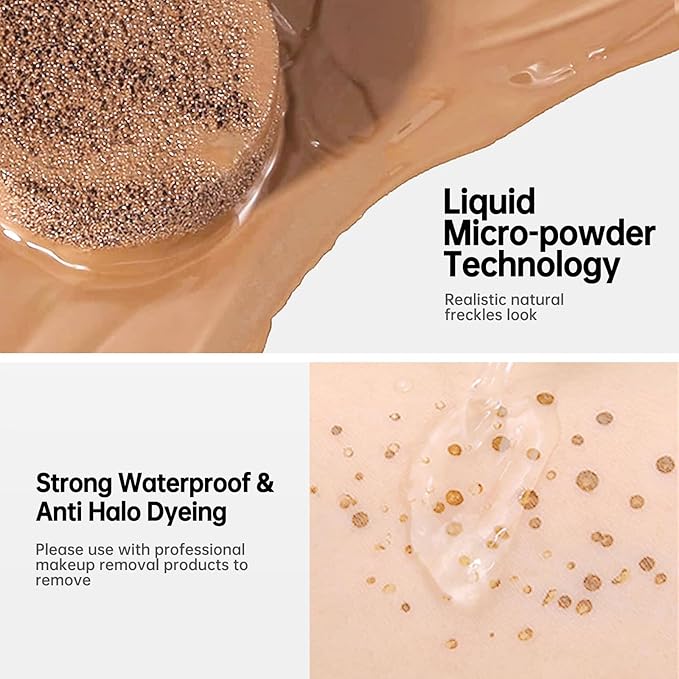 Freckle Stamp Natural Like Freckle Pen Makeup Fake Freckles Cushion Waterproof Long Lasting Quick Dry, Get Sun-kissed Stars Makeup Freckle in One Press, Chestnut, 15g-Velvo Beauty