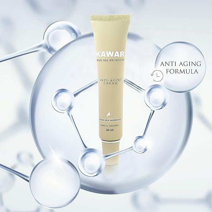 KAWAR Dead Sea Anti-Aging Face & Neck Cream | Hyaluronic Acid, Collagen, Niacinamide | Anti-Wrinkle Moisturizer for Women & Men, 1 oz-Velvo Beauty