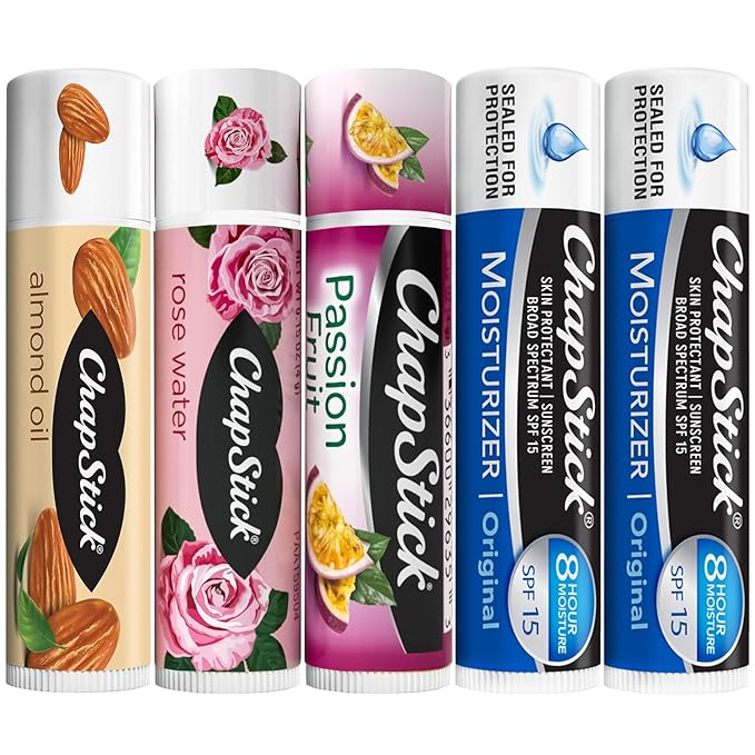 ChapStick Lip Balm Bundle – Spa Collection + Moisturizer 2-in-1 Lipcare SPF 15, 0.15 Ea (5 Piece Set)-Velvo Beauty