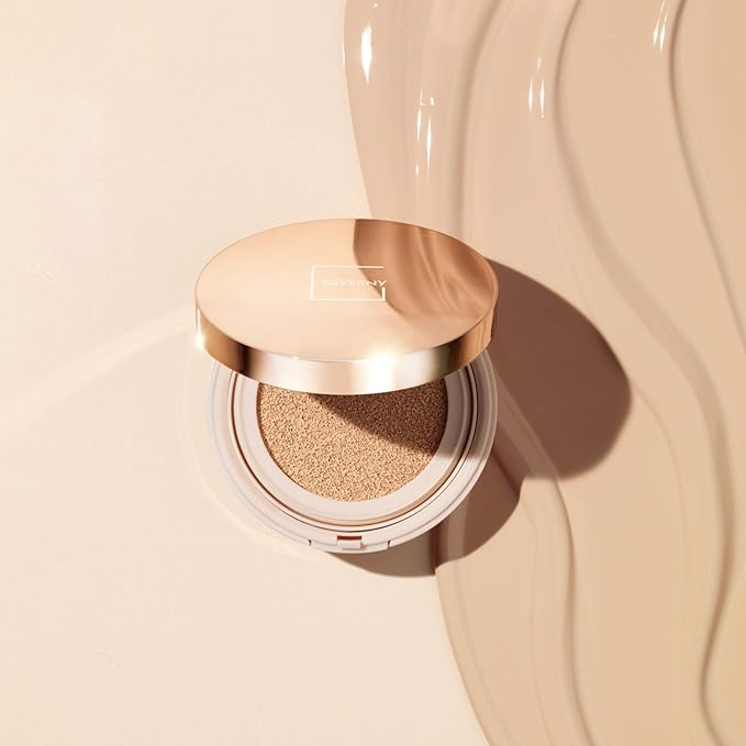 GIVERNY Milchak Cover Foundation Cushion with Refill #23 Medium Beige - Moist Finish for All Skin Types - Flawless Coverage Face Makeup - Lightweight Formula for Satin Glass Texture, 0.4oz x 2-Velvo Beauty