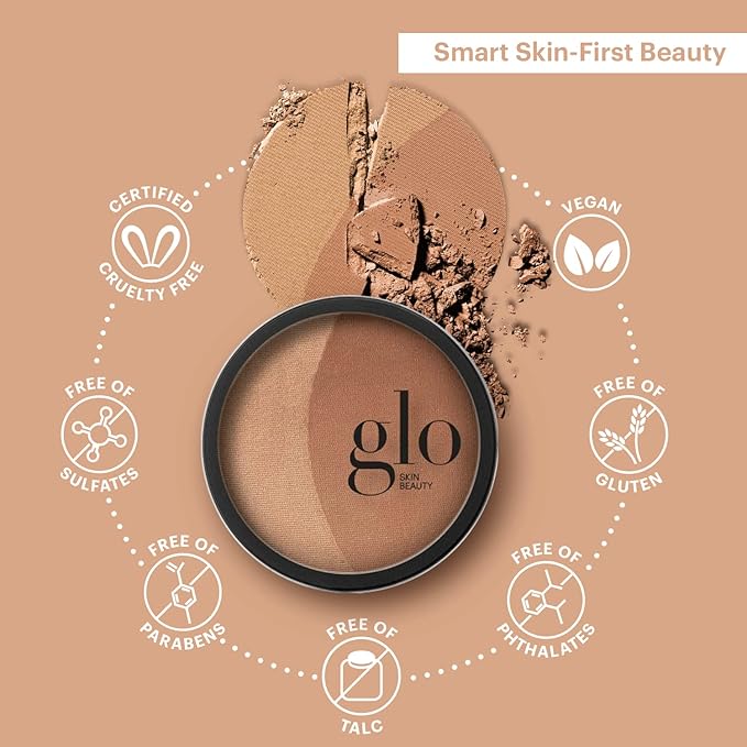 Glo Skin Beauty Bronzer Pressed Powder (Sunkiss) - Mineral Based Makeup Adds Warmth and Natural Contour for a Sun-Kissed Glow-Velvo Beauty