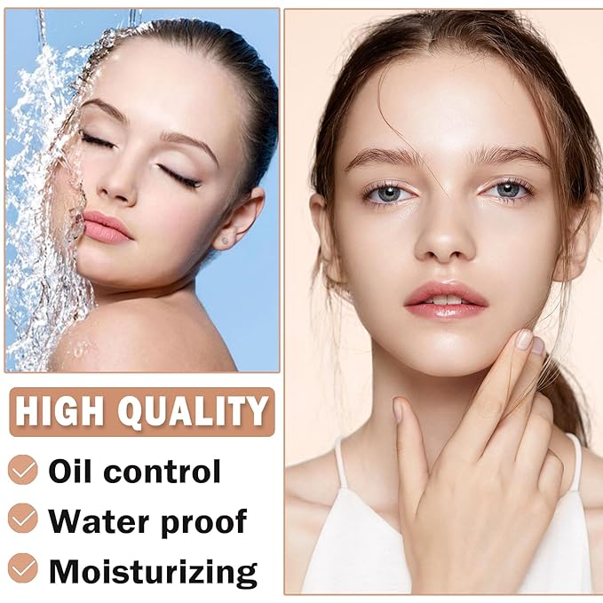 Airbrush Foundation Makeup Spray Silky Lightweight Full Coverage Foundation Face Air Cushion Foundation Set with Soft Makeup Brush - Natural Color-Velvo Beauty