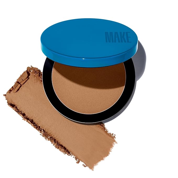 MAKE Beauty Skin Mimetic Microsuede Bronzer Powder - Matte Bronzing Powder Contour, Buildable Formula, Non Comedogenic, Long Lasting Color. Shade - Lunar for Fair to Light Skin-Velvo Beauty