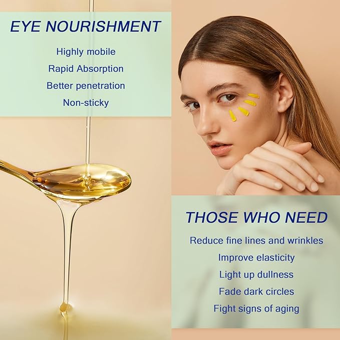 Eye Serum for Dark Circles, 5% Caffeine Under Eye Cream for Wrinkles, Morning Puffiness and Fine Lines, Deeply Repairs the Muscles Around the Eyes with 360°Massage Ball, 0.5 Fl Oz-Velvo Beauty