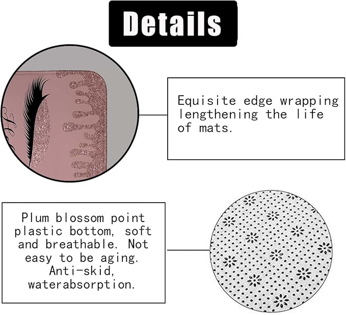 4PCS Rose Gold Glitter Hello Gorgeous Shower Curtain Set, Bling Unicorn Eyelash Makeup Glam Fashion Girly Teenage Girls Women Pink Bathroom Decor, Fabric Shower Curtain, Bath Mat Toilet Rug-Velvo Beauty