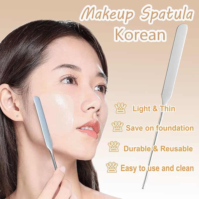 Korean Makeup Spatula, Picasso Makeup Spatula Korean, Foundation Spatula Korean, Professional Korean Spatula and Makeup Mixing Palette (Rectangle)-Velvo Beauty