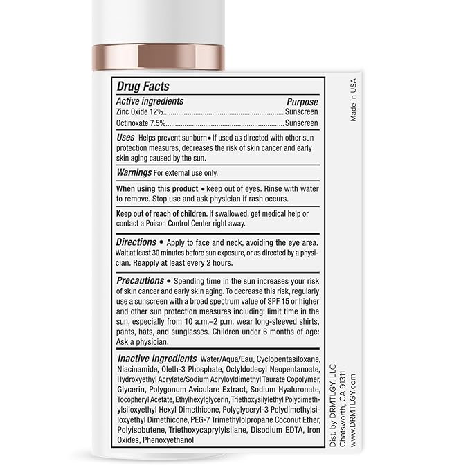 DRMTLGY Matte Universal Tinted Moisturizer with SPF 46. Universal Tint. All-In-One Light Matte Coverage Tinted Face Sunscreen with Broad Spectrum Protection Against UVA and UVB Rays. 1.7 oz-Velvo Beauty