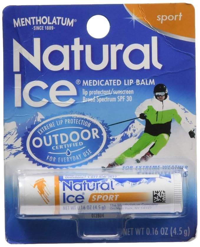 Natural Ice Mentholatum Sport Medicated Lip Protectant With Spf 30 Sunscreen, 0.15 Ounce-Velvo Beauty