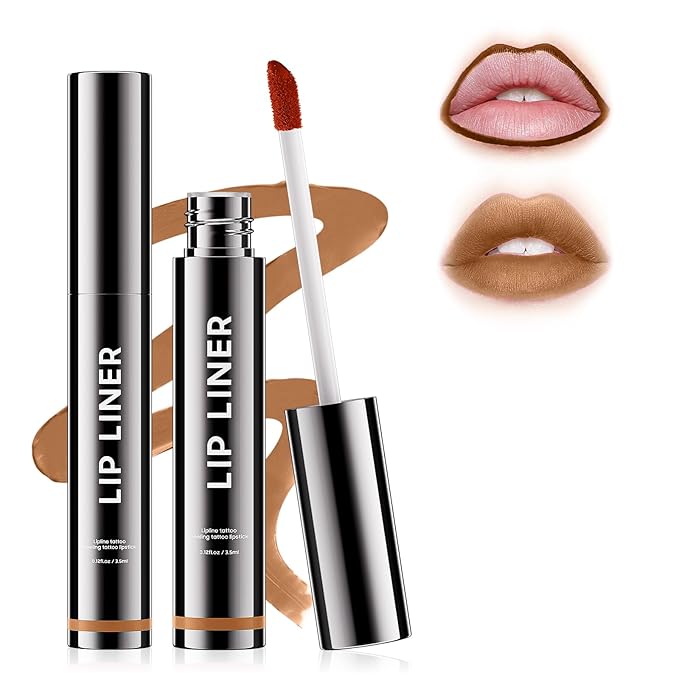 Lip Stain Peel Off - Waterproof Comfortable Vivid Color Peel Lip Liner Non-Stick Cup, Lip Tattoo Peel Off for Beauty & Charming Lip Makeup with All-Day | Vegan and Cruelty Free (#02 Cocoa)-Velvo Beauty