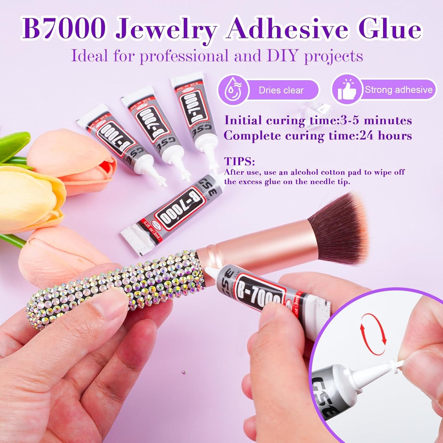 Canvalite 2784PCS Rhinestones Crystal AB Rhinestones for Nail with 5Pcs 3ml B7000 Jewelry Glue and Pick Up Tweezers and Nail Rhinestone Picker, Nail Art Tools,Stocking Stuffers Gifts for Women-Velvo Beauty