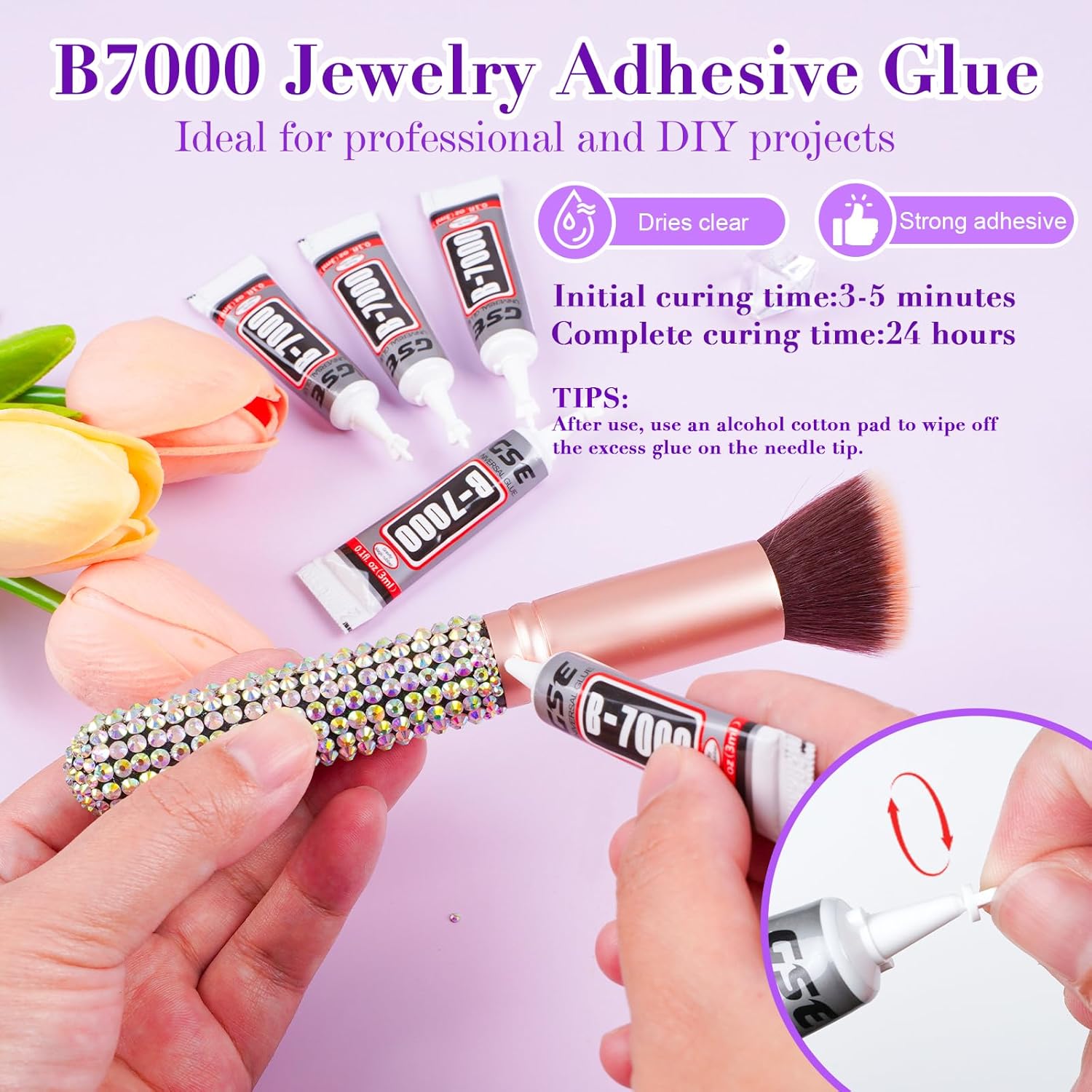 Canvalite 2784PCS Rhinestones Crystal AB Rhinestones for Nail with 5Pcs 3ml B7000 Jewelry Glue and Pick Up Tweezers and Nail Rhinestone Picker, Nail Art Tools,Stocking Stuffers Gifts for Women-Velvo Beauty