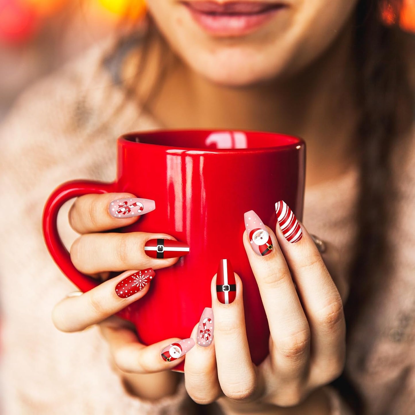 Whaline 6Pcs All Holiday Nail Art Plates Valentines StampTemplates Set Winter Christmas Fall Nail Plates Stamping for Xmas DIY Print Manicure Salon Design Gift-Velvo Beauty