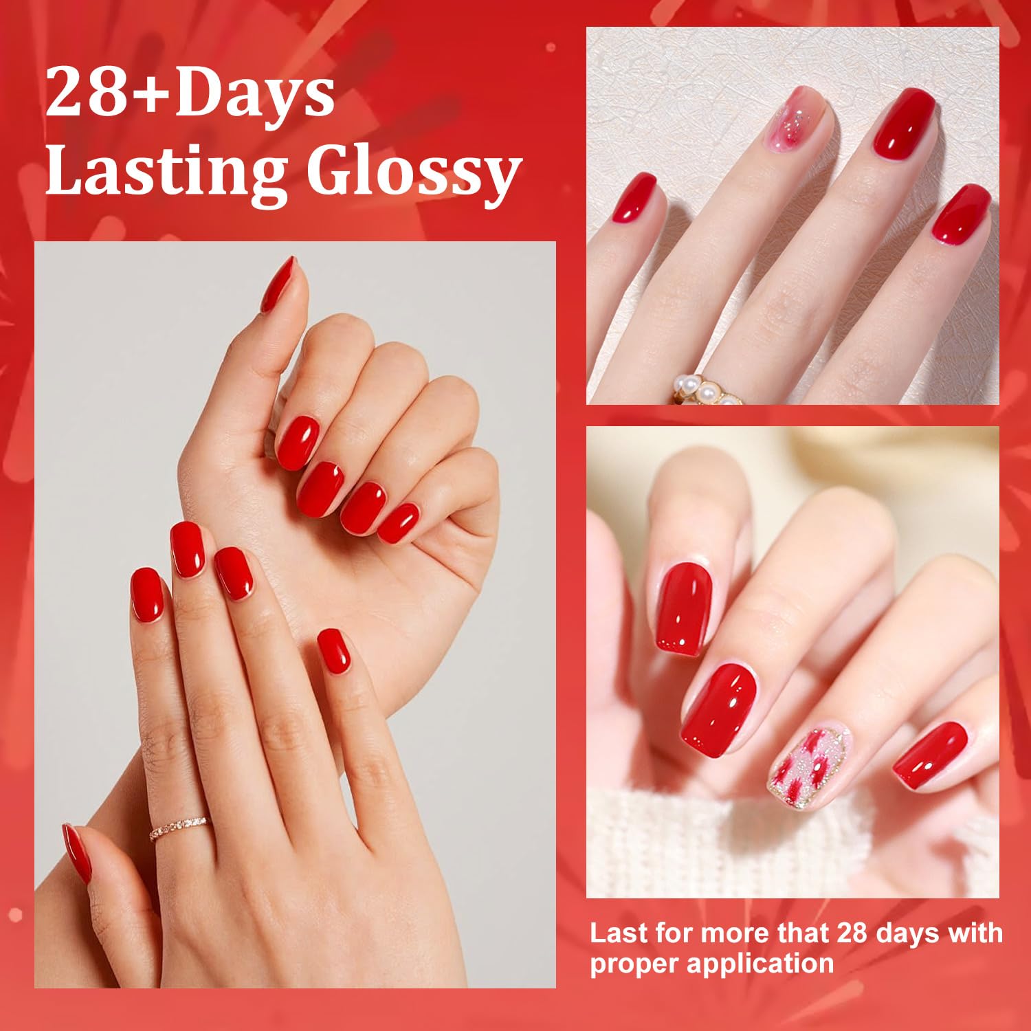 Major Dijit Quick Dry Nail Polish Rose Red Summer Nail Lacquer for Nail Art Regular Nail Polish 0.41 fl oz.-Velvo Beauty