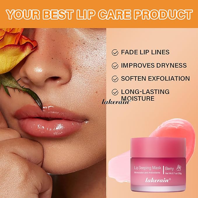 Lip Mask Sleeping,Nourish Hydrate Lip Mask,Lip Oil,Lip Balm, Lip Skin Care,Hydrating, Moisturizing Lip Lines Night Sleep Anti-chapped Lip Cream (Berry)-Velvo Beauty