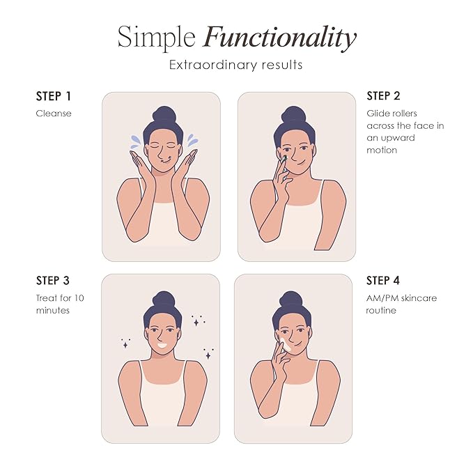 VORA Microcurrent Facial Roller by Project E Beauty | 3D Face & Body Massager | Instant Face Lift & V-Shape | Collagen Boost | Tightens Skin | Anti-Aging | Roller Tightens Skin | Solar Powered-Velvo Beauty