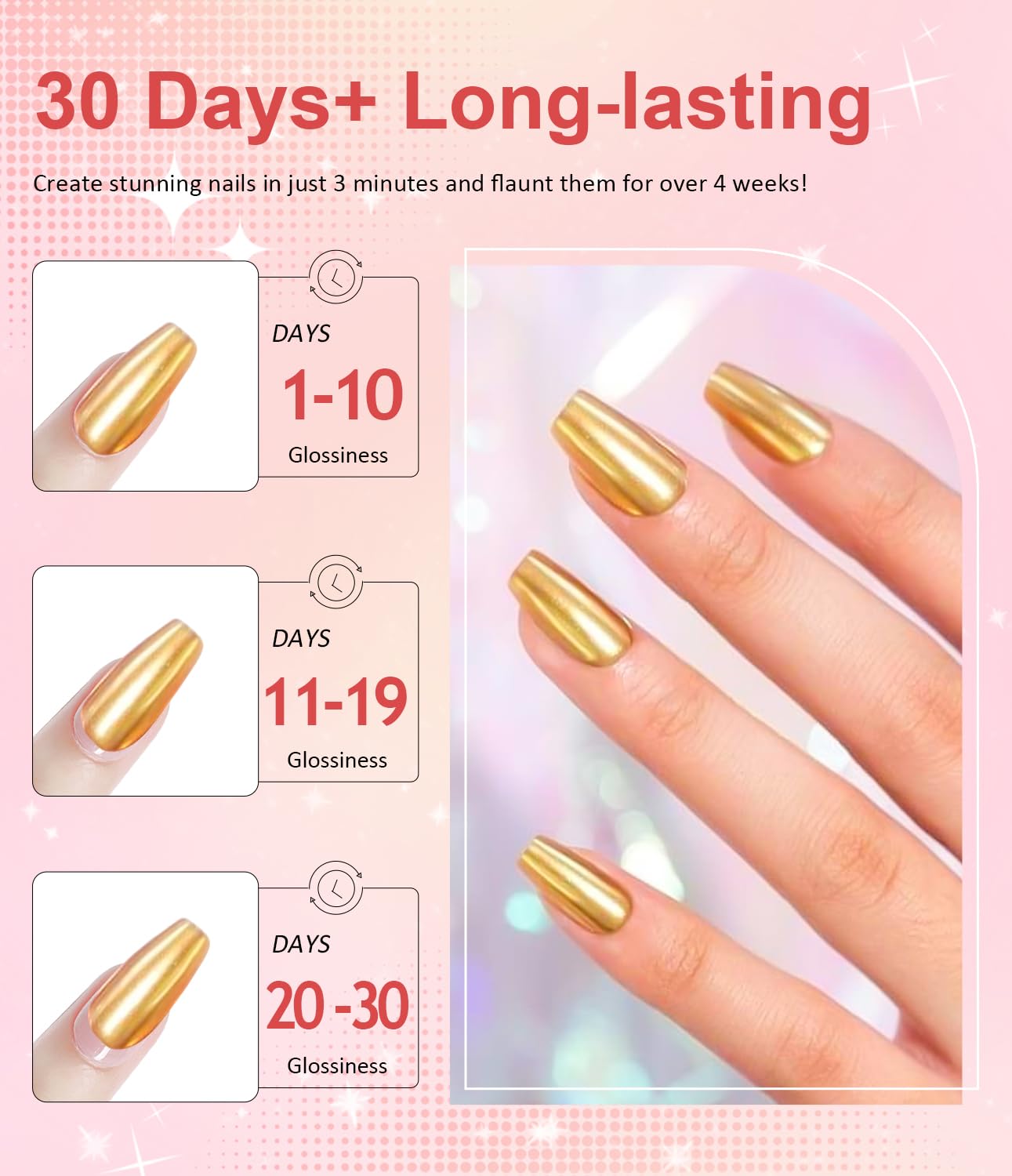 Gold Chrome Nail Powder BISHENGYF -【Magic Mirror Effect】 Pearl Chrome Nail Powder White Clear Aurora Mermaid Iridescent Nail Chrome Powder Pigment Glitter Dust for Manicure Decoation DIY-Velvo Beauty