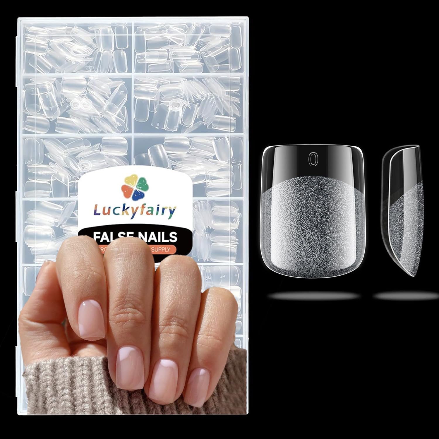 Square Nail Tips: 504pcs Soft Gel Extra Short Press on Nails, 12 Sizes XS Full Cover Clear XXS Extra Small Square Gel Nail Tips for Nail Extension DIY Home-Velvo Beauty