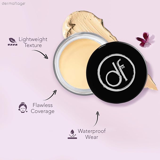 Dermaflage Waterproof Concealer Cream (Golden Fair) - Concealer Full Coverage, Matte Finish for Face & Body - Hides Dark Circles, Tattoos & Acne - Long Lasting Formula Used by Hollywood Makeup Artists-Velvo Beauty