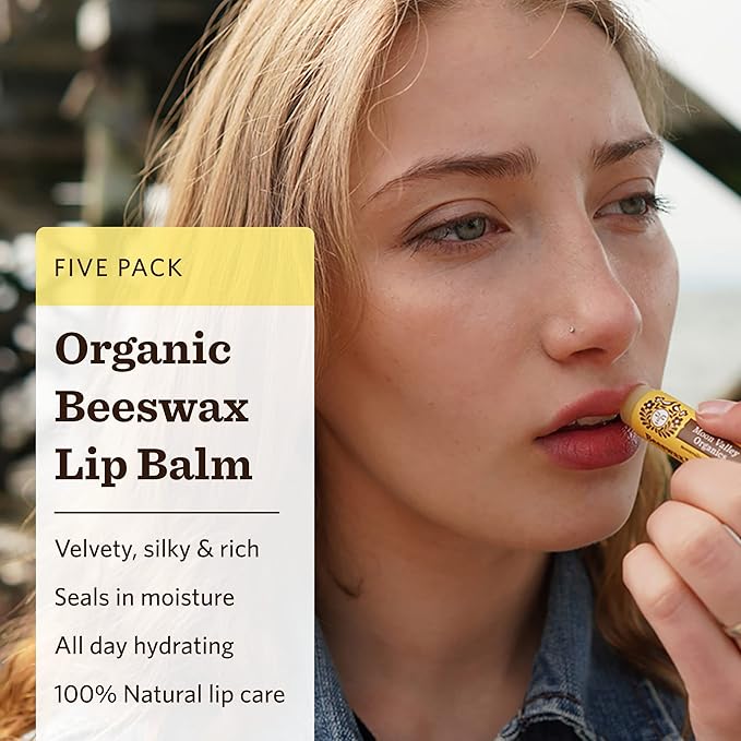 Moon Valley Organics Beeswax Lip Balm for Moisturizing Lips and Cuticles (Vanilla | Lime | Honey | Blackberry | Mint Vanilla, 5-Pack)-Velvo Beauty