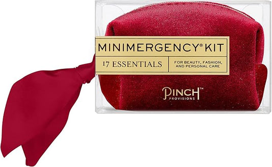 Pinch Provisions Velvet Minimergency Kit, for Her, Includes 17 Must-Have Emergency Essential Items, Compact, Multi-Functional Pouch, Gift for Parties and Birthdays-Velvo Beauty