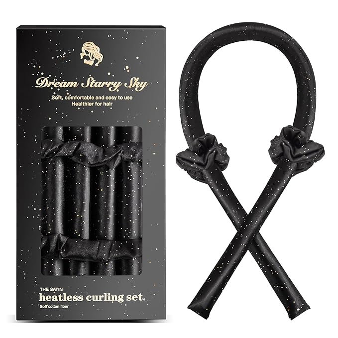 Satin Heatless Curling Set - Hair Rollers for Curls Heatless Hair Curlers & Hot Rollers Hair Curlers to Sleep in Curling Rod Headband Curler (Dreamy Starry Sky)-Velvo Beauty