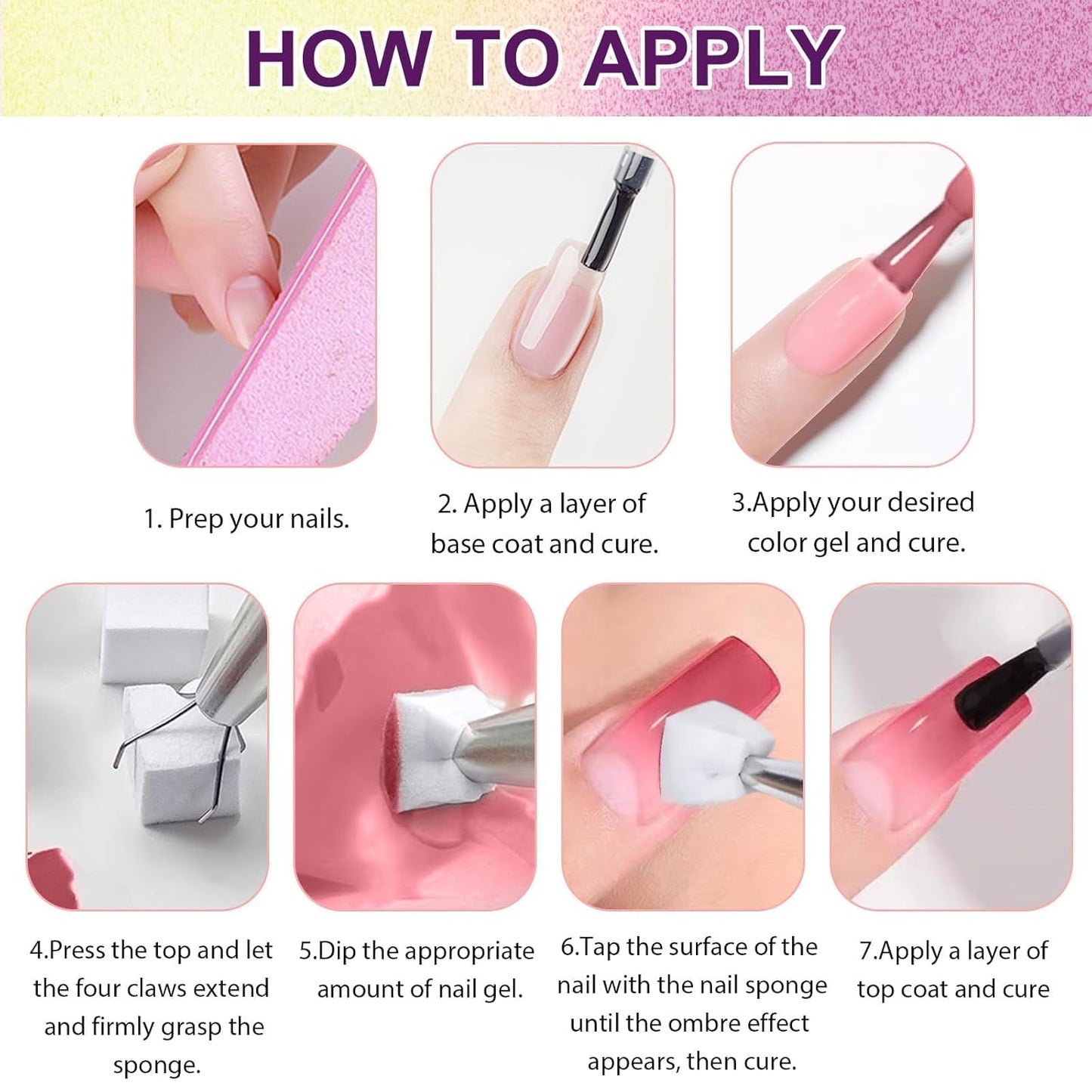 Gradient Painting Gel Set, 9 Colors Ombre Gel Nail Polish Red Brown Light Blue Pink Sponging for Pigment Pat Aura Nails French Manicure Soak Off UV Canyon Bloom-Velvo Beauty