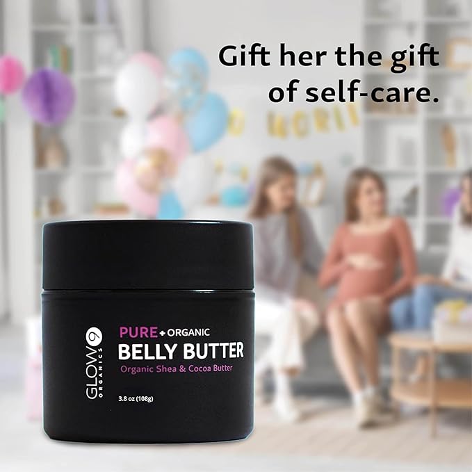 Belly Butter for Pregnancy, 100% Organic Stretch Mark Cream, Maternity Skincare for Itchy Skin & Scars, Safe Daily Ritual for Moms, 3.8oz-Velvo Beauty