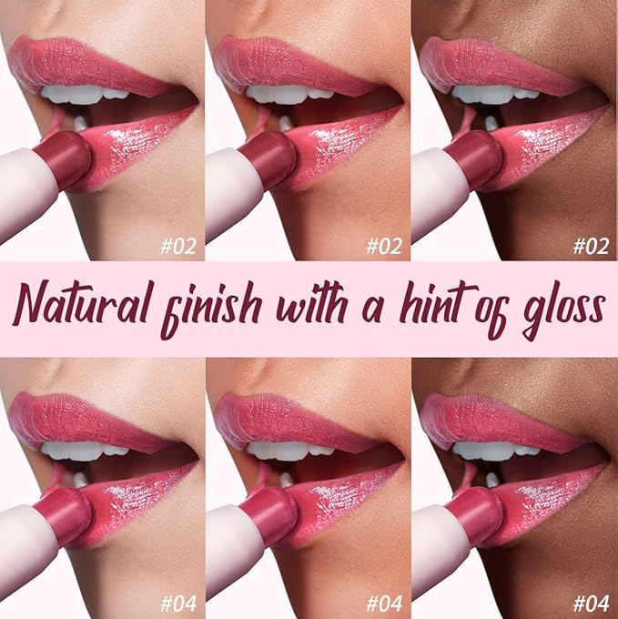 2PCS Tinted Lip Balm Chapstick with Color, Natural Semi - Gloss Finish, Hydrating/Coloring 2 in 1 Moisturizer Lip Stick for Girls & Women #02＋#04-Velvo Beauty