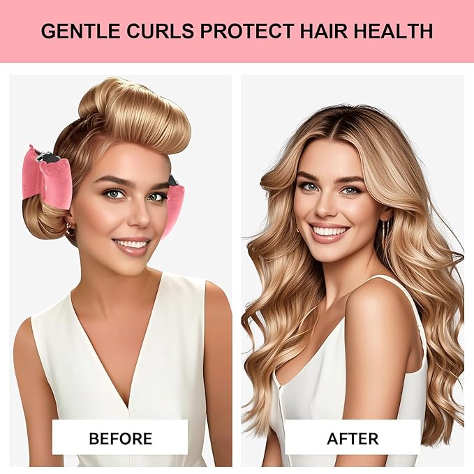 Heatless Curls Overnight Set - Jumbo Overnight Hair Curlers to Sleep In, Soft Velvet Hair Rollers for Women, No Damage Curls Styling Tools 3pcs-Velvo Beauty