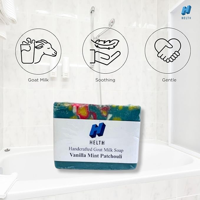 Spa Kit Birthday Box With Loofah Body Brush Vanilla Mint Patchouli Goat Milk Soap-Velvo Beauty