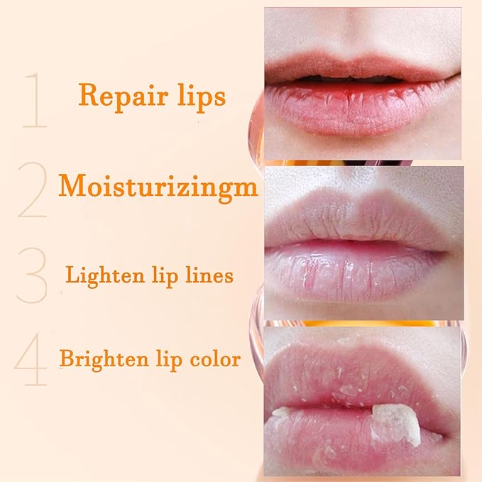 2 Pcs Lip Balm Honey Pot Lip Treatment Overnight Lip Sleeping Balm Strawberry Honey Pot lip Mask Moisturizing Exfoliating Prevent Dry & Cracked Diluting Lip Lines (Honey & Strawberry)-Velvo Beauty