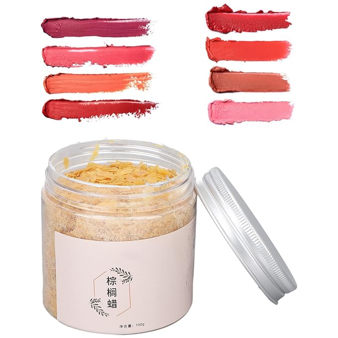 100g Palm Wax Pellets, Carnauba Wax for Lip Balm, Cosmetics DIY Carnauba Wax Material Accessory Lip Balm Making Supplies for Lipstick Lip Balm Making Increase the Melting Point of Lipstick-Velvo Beauty