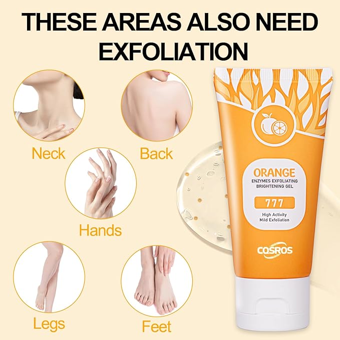 BROUYOUE Orange Exfoliating Gel Scrub for Face and Body Skin, Deep Cleansing Moisturizing Skin Orange Peeling Gel, Natural Orange Exfoliating Gel for All Types Skin (1pc)-Velvo Beauty