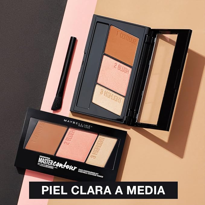Maybelline Facestudio Master Contour Face Contouring Kit, Medium to Deep, 1 Count-Velvo Beauty