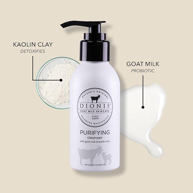 Dionis Goat Milk Skincare 4 fl oz Purifying Cleanser - Cruelty Free, Paraben Free, For All Skin Types-Velvo Beauty